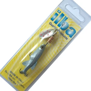 Lingura rotativa Ilba Tondo cu Shad Nr.1 Silver/Red, 5g