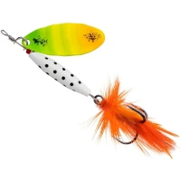 Lingurita Rotativa ABU GARCIA Reflex White LF, Firetiger, 12g, 5.7cm