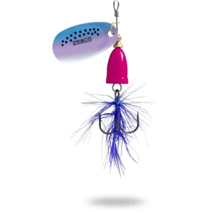 Lingurita Rotativa Zebco 10g Trophy Z-Vibe & Fly No. 4 pink body/silver rainbow/blue fly sinking