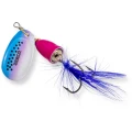 Lingurita Rotativa Zebco 12g Trophy Z-Vibe & Fly No. 5 pink body/silver rainbow/blue fly sinking