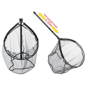Minciog RTB Full Carbon Landing Net Black Telescopic Handle, 50x60cm, 320cm