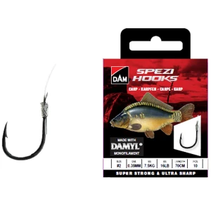 Carlig Legat DAM Spezi Crap Nr.8, 0.25mm, 70cm, 10buc/pac Carlig Legat DAM Spezi Crap Nr.8, 0.25mm, 70cm, 10buc/pac