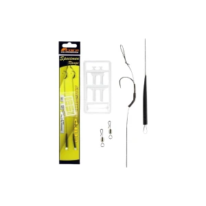 Carlige Legate Carp Academy Snowman Rig, 21cm, Nr.2, 25lbs, 2buc/plic Carlige Legate Carp Academy Snowman Rig, 21cm, Nr.2, 25lbs, 2buc/plic