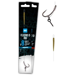 Carlige Legate Nash Fluorocarbon D-Rig Barbed, 25lbs, nr.2, 1buc/plic