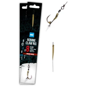 Carlige Legate Nash Ronnie Claw Rig Barbed, 25lbs, nr.4, 1buc/plic Carlige Legate Nash Ronnie Claw Rig Barbed, 25lbs, nr.4, 1buc/plic