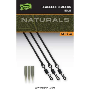 Montura Fox Edges Naturals Leadcore Leaders 50lb + Conuri Antitangle, 3buc/pac