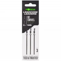 Montura Leadcore cu Vartej Rapid KORDA Kable QC Swivel, Weed, 50cm, 3buc/pac