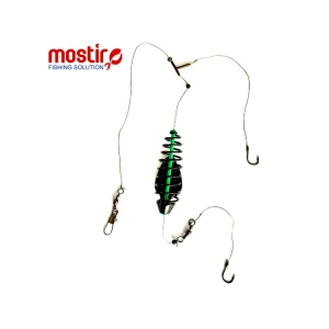 Montura Mostiro Arc Vopsit cu Teu, Plumb Lateral, Fir Textil, 2 Carlige Nr.2