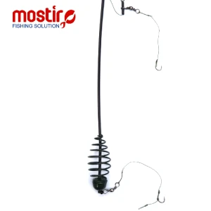 Montura Mostiro Arc Vopsit cu Tija, Fir Textil si Fir de Par, 2 Carlige Nr.6