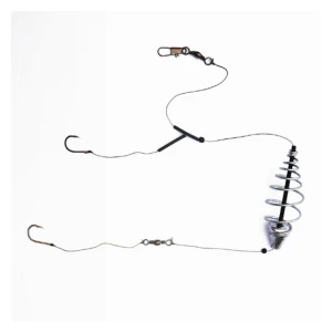 Montura Mostiro Arc cu Teu, Fir Textil, 2 Carlige Nr.6