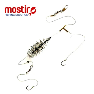 Montura Mostiro Arc cu Teu, Plumb Lateral, Fir Textil, 2 Carlige Nr.2 Montura Mostiro Arc cu Teu, Plumb Lateral, Fir Textil, 2 Carlige Nr.2