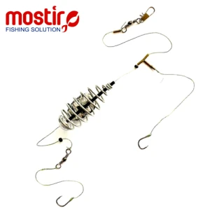 Montura Mostiro Arc cu Teu, Plumb Lateral, Fir Textil, 2 Carlige Nr.4 Montura Mostiro Arc cu Teu, Plumb Lateral, Fir Textil, 2 Carlige Nr.4
