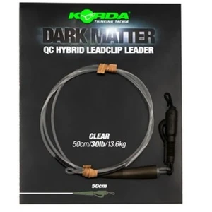 Montura Plumb Pierdut KORDA Dark Matter Leader QC Hybrid Clip, Clear, 30lbs, 50cm