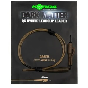 Montura Plumb Pierdut KORDA Dark Matter Leader QC Hybrid Clip, Gravel, 30lbs, 50cm