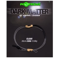 Montura cu Vartej Rapid KORDA Dark Matter Leader QC Swivel, Clear, 30lbs, 30cm