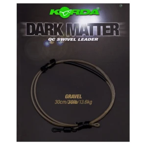 Montura cu Vartej Rapid KORDA Dark Matter Leader QC Swivel, Gravel, 30lbs, 50cm
