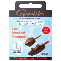 Carlige Legate GAMAKATSU Method Hair PCHR, 12cm, Nr.10, 0.25mm, 6buc/pac