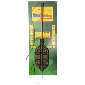 Montura Method Feeder BIBI FISHING cu Tija Long Cast cu Spin, XL, 60g, Carlig Nr. 10, 1buc/plic