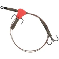 Kit Fox Rage Predator Twin Treble Trace, 30cm, 40lb, Size 4 Barbed, 1buc/pac