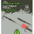 Kit Fox Rage Predator Twin Treble Trace, 52cm, 40lb, Size 6 Barbed, 1buc/pac