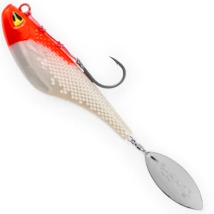Naluca BLACK CAT Mad Flash Spin Tail, Red Head, 82g, 14cm,1 buc/pac