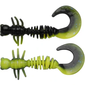 Larva BERKLEY PowerBait Power Curly, Black / Sunshine Yellow, 4cm, 12buc/pac