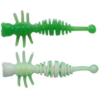 Larva BERKLEY PowerBait Power Larvae, Spring Green / White, 4cm, 12buc/pac