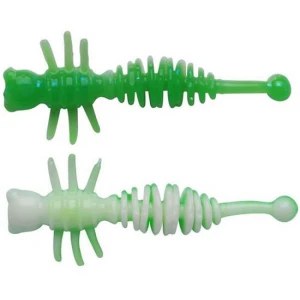 Larva BERKLEY PowerBait Power Larvae, Spring Green / White, 5.5cm, 10buc/pac