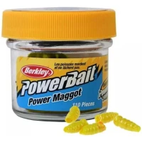 Larve Berkley Power Bait Maggot, Yellow, 1cm, 10buc/cutie