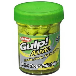 Pelete Berkley Gulp Alive Trout Pellets, Chartreuse, Usturoi, 9mm  Pelete Berkley Gulp Alive Trout Pellets, Chartreuse, Usturoi, 9mm