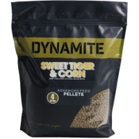 Pelete DYNAMITE BAITS Sweet Tiger & Corn Pellets, 6mm, 900g