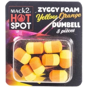Dumbell MACK2 Ziggy Foam Dumbell Two Tone, Galben-Portocaliu, 12mm, 8buc/pac
