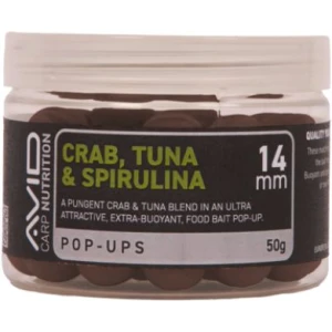 Pop Up AVID Pop-Ups, Crab Tuna & Spirulina, 14mm, 50g