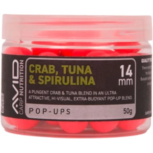 Pop Up AVID Pop-Ups, Crab Tuna & Spirulina Pink, 14mm, 50g