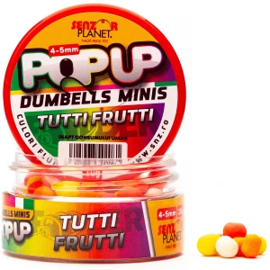 Pop Up Dumbell Senzor Planet Minis, Tutti Frutti, 4-5mm, 10g Pop Up Dumbell Senzor Planet Minis, Tutti Frutti, 4-5mm, 10g