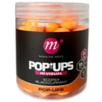 Pop Up MAINLINE Hi-Visual Baits, Fluo Orange, Scopex & Blackcurrant, 15mm, 250ml