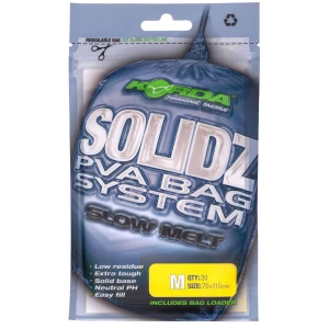 Pungi PVA KORDA Solidz Slow Melt, M, 70x110mm, 20buc/pac