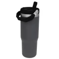 Cana Termoizolanta cu pai STANLEY The IceFlow Flip Straw Tumbler Charcoal 0.89L / 30oz 