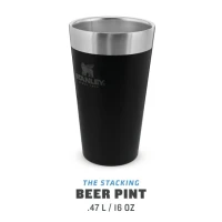 Halba Stanley The Stacking Beer Pint Matte Black Pebble 0.47l 