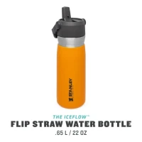 Sticla Apa Stanley The Iceflow Flip Straw Water Bottle Saffron 0.65l 
