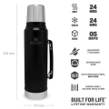 Termos STANLEY The Legendary Classic Bottle 1.0L / 1.1QT, Matte Black Pebble