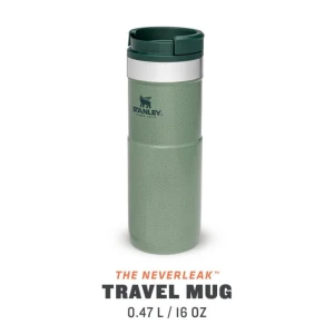 Termos STANLEY The NeverLeak Travel Mug Hammertone Green 0.47L 