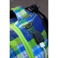 Rucsac Wheel Bee Generation Z Albastru / Verde / Alb cu LED  Rucsac Wheel Bee Generation Z Albastru / Verde / Alb cu LED