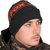 Caciula Fox Collection Beanie Hat Black & Orange  Caciula Fox Collection Beanie Hat Black & Orange