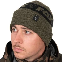Caciula Fox Collection Beanie Hat Green & Black Caciula Fox Collection Beanie Hat Green & Black