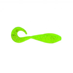 SHAD BASS ASSASSIN CURLY SHAD 5CM CHARTROUSE SILVER GLITTER 10BUC