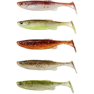 Set Shad SAVAGE GEAR Fat Minnow T-Tail, Clearwater Mix, 9cm, 7g, 5buc/pac