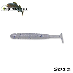 Shad 4Predators Worm Shad Laminat 8cm culoare S011 Silver 6buc/plic Shad 4Predators Worm Shad Laminat 8cm culoare S011 Silver 6buc/plic