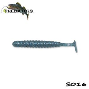 Shad 4Predators Worm Shad Laminat 8cm culoare S016 Teal Blue 6buc/plic