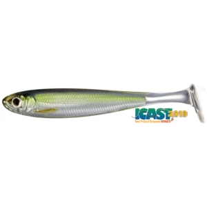 Shad Live Target Slow Roll Shiner Paddle Tail, Silver / Green, 12.5cm, 4buc/pac Shad Live Target Slow Roll Shiner Paddle Tail, Silver / Green, 12.5cm, 4buc/pac